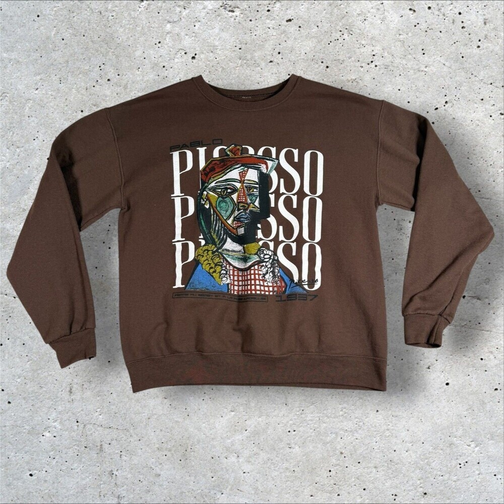 Pablo Picasso Art Sweatshirt Brown Bowery Supply Co Femme Au Beret Medium M Tee